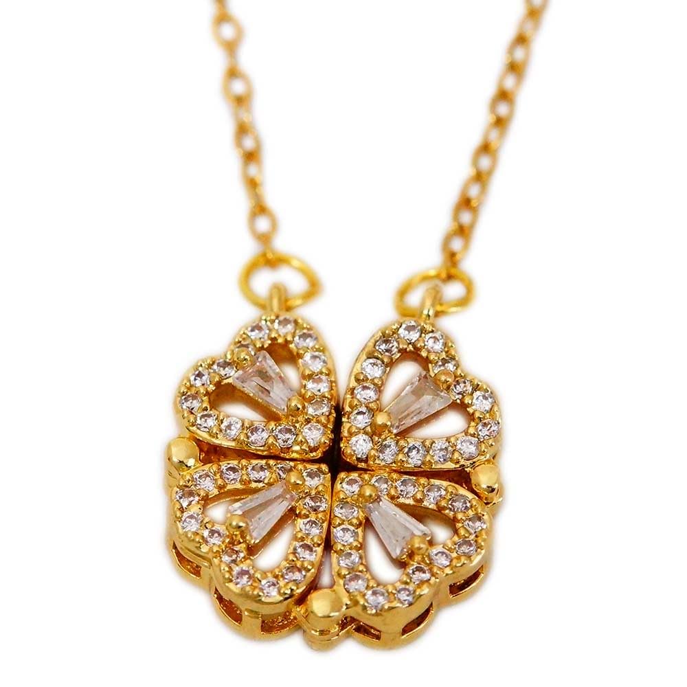 2つのクローバーネックレス ネックレス レディース サージカルステンレス 四つ葉 2way