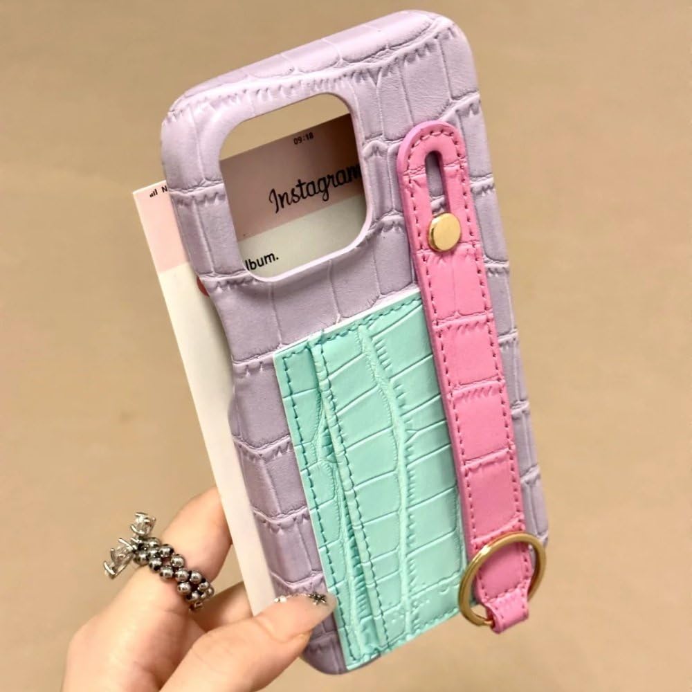 Étui de téléphone en cuir de luxe iPhone 13 coque violette