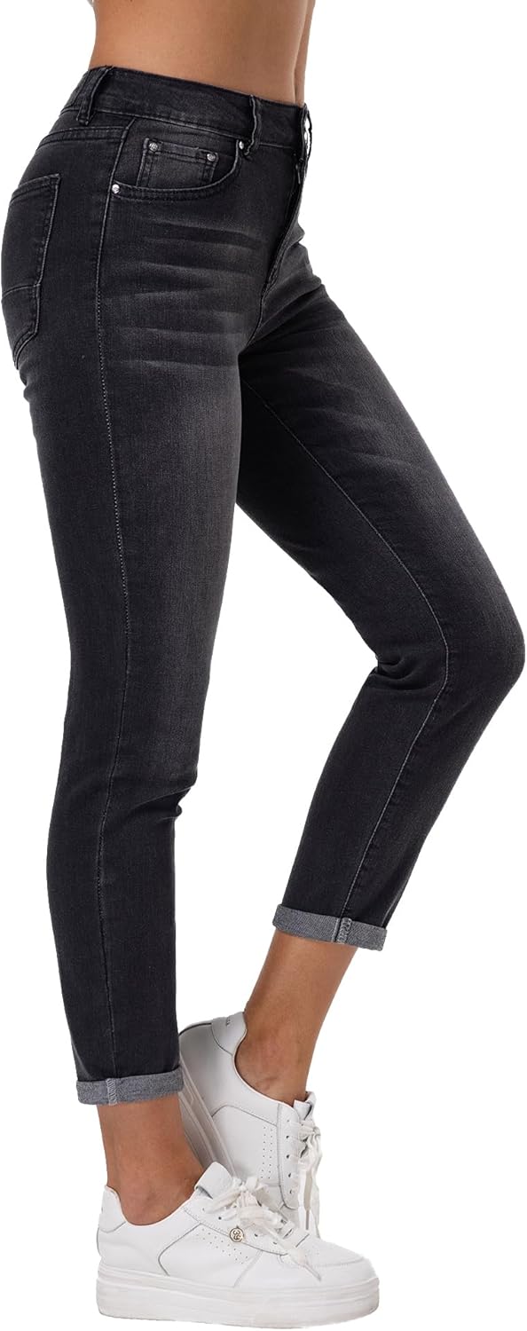 RHODANTHE Women's Ripped Boyfriend Jeans Stretch Skinny Jean Trendy Distressed Straight Leg Jeans with Holes - Image 3