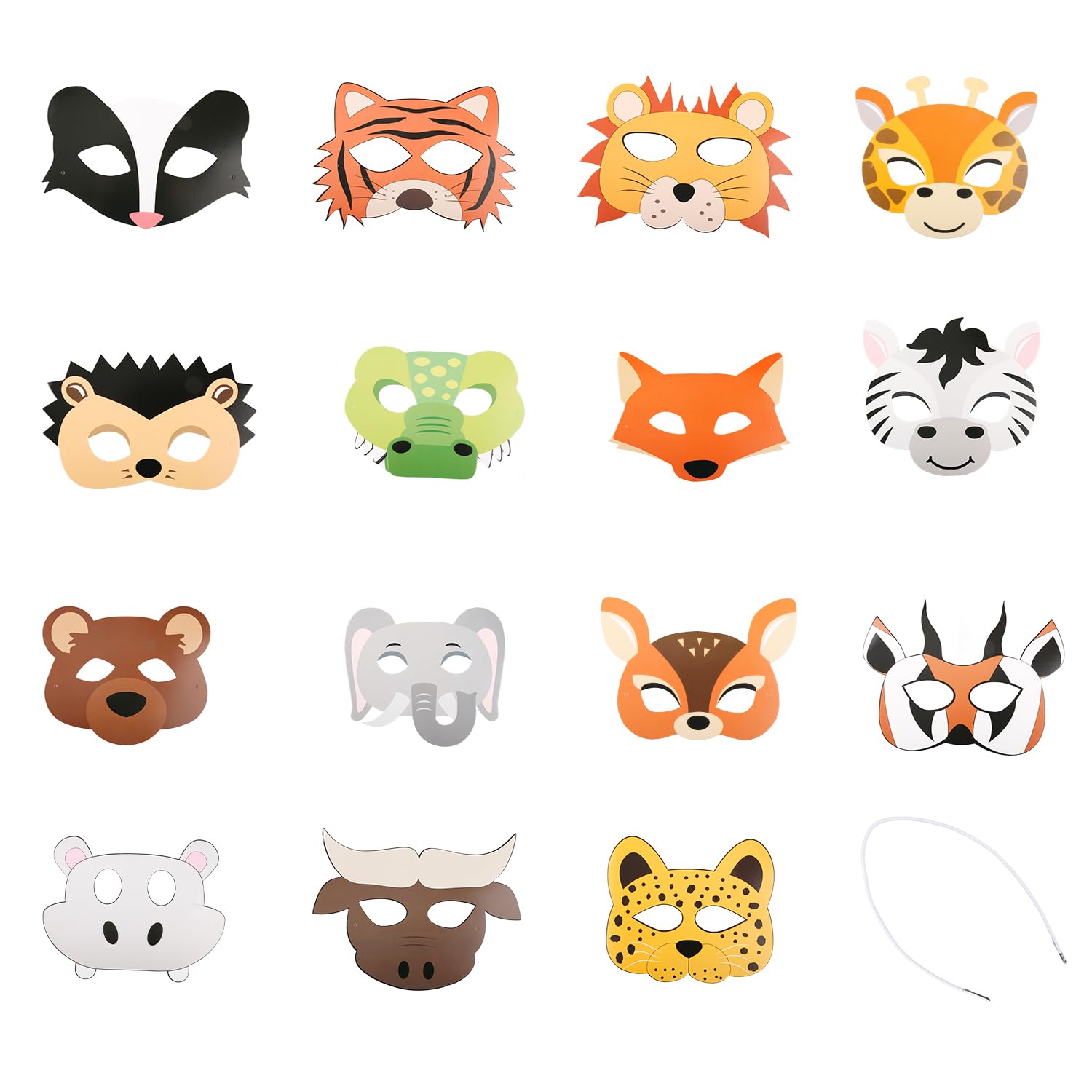 Lotsdonxia 15 Pcs Animal Masks Party Favors – Wild Jungle Safari Theme, Assorted Animal Designs for Dress-Up & Party