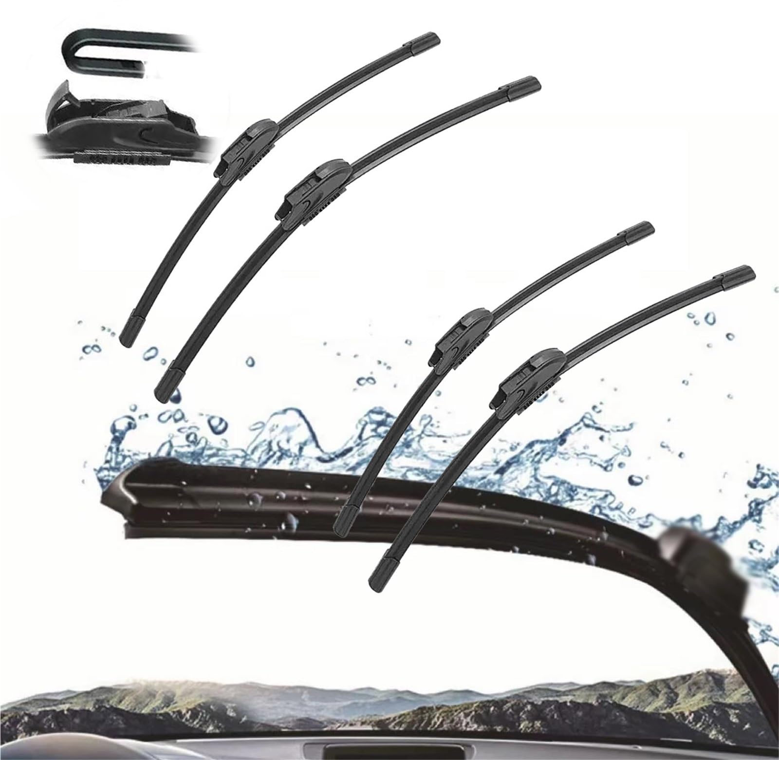 Essuie-Glace pour Chery Cowin X5 2017-2019 | Pack de 3 Balais Pare-Brise Avant et Arrière