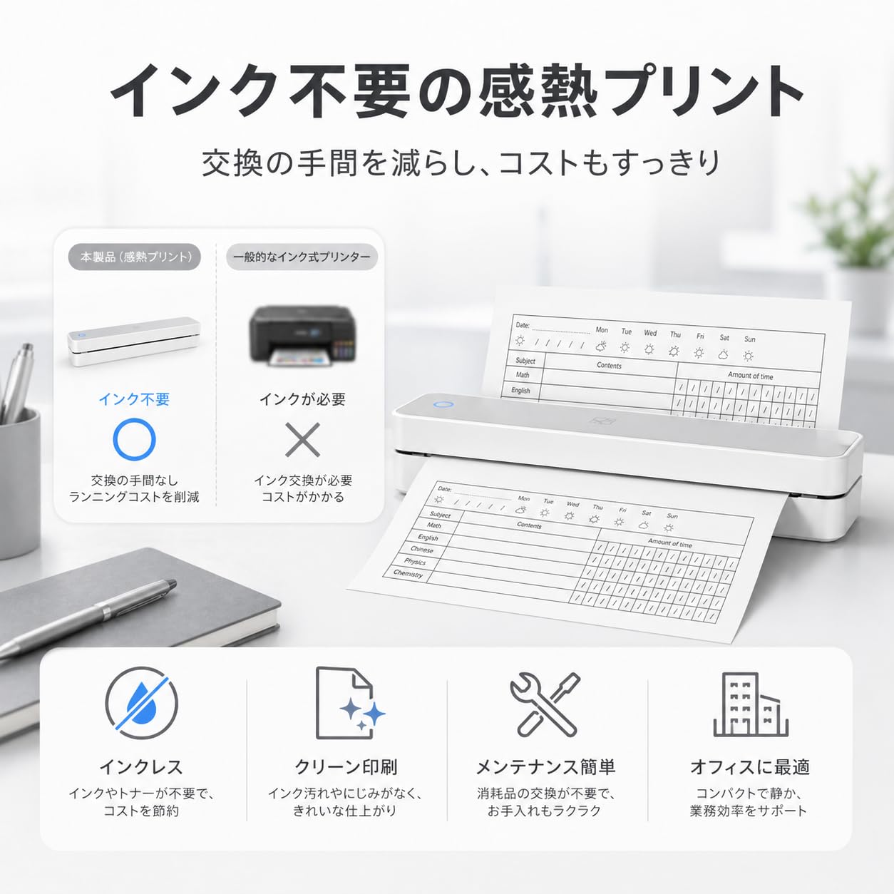 Amazon.co.jp: [lalarimi]プリンター 小型【携帯型/インク不要
