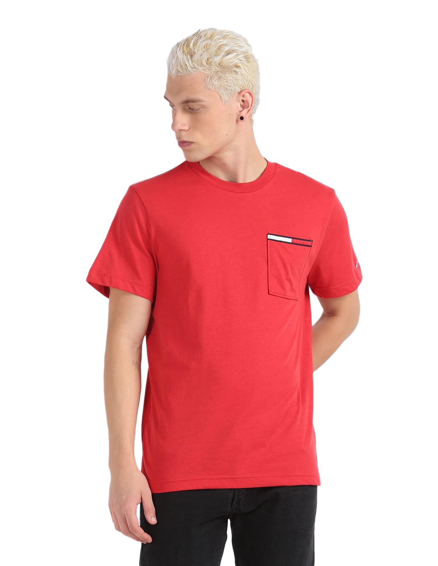 Tommy Hilfiger Men's Solid Regular Fit T-Shirt