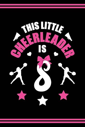 Cheerleader Book Girls Cheerleading Journal: Blank Lined Notebook + Goals and Wish List | 8th Birthday Little Girl Cheerleader Book | Black Pink Cover with Cheerleader Bow