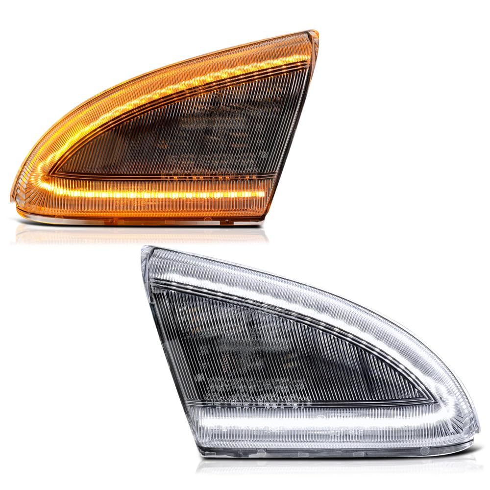 VIPMOTOZ Sequential Amber LED Side View Mirror Turn Signal Lights Compatible With 2009-2018 Dodge Ram 1500 2500 3500 2019-2022 1500 Classic Chrome Housing Clear Lens Pair Set