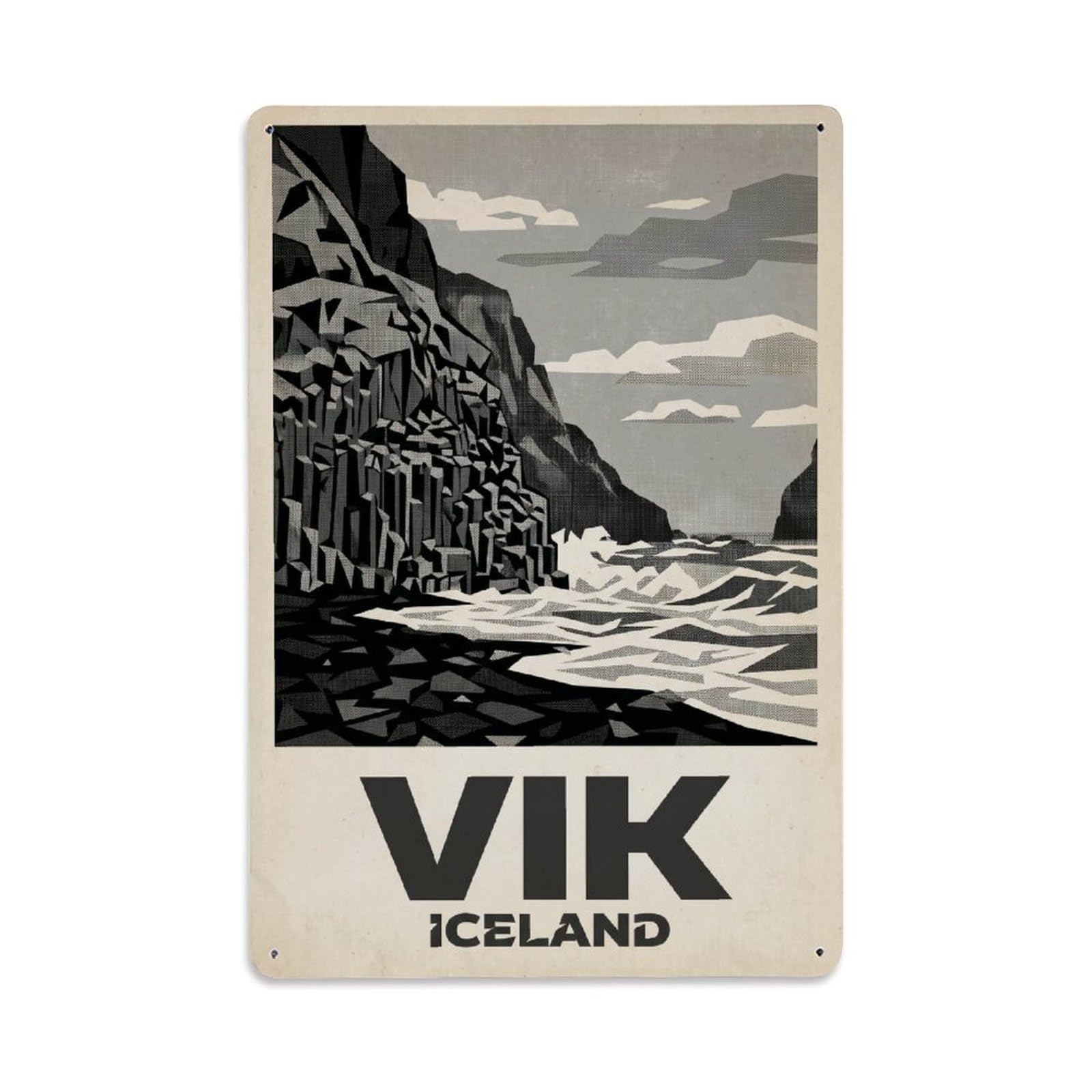 Iceland Vik Vintage Travel Metal Tin Sign