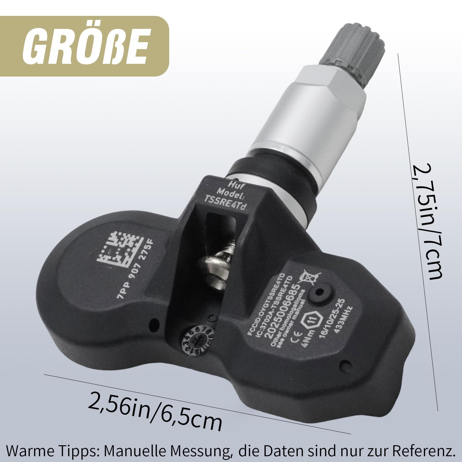 7PP907275F 4PCS TPMS sensores de presión de neumáticos, repuesto para Porsche 991.1 MK1 2016, repuesto para Phaeton a partir de 2008, repuesto para Porsche 981 Cayman Boxster