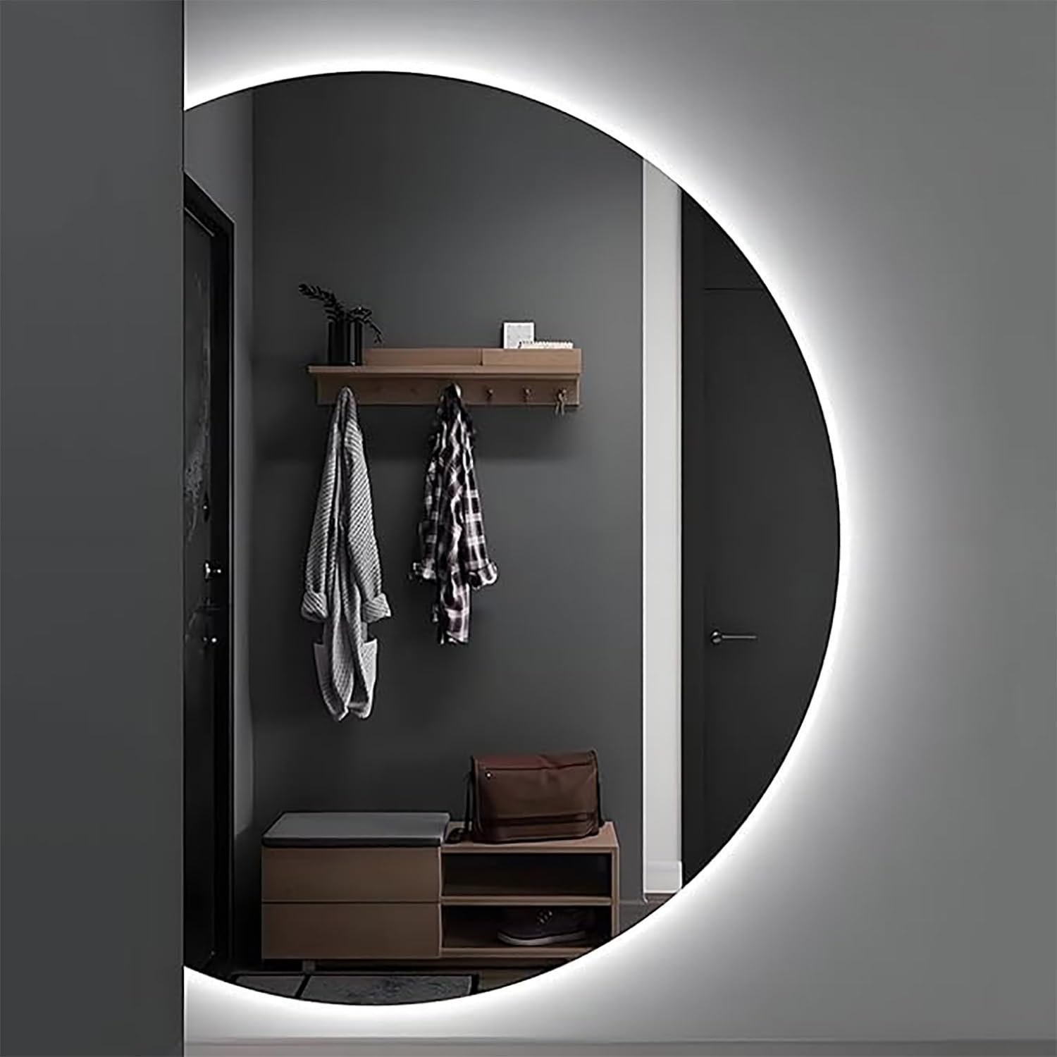 FGXHHS Frameless LED with Dimmable Lighting and Anti-Fog Feature for Wall Mounting