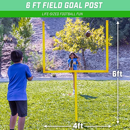 image for GoSports Football Field Goal Post Set with 2 Footballs and Kicking Tee