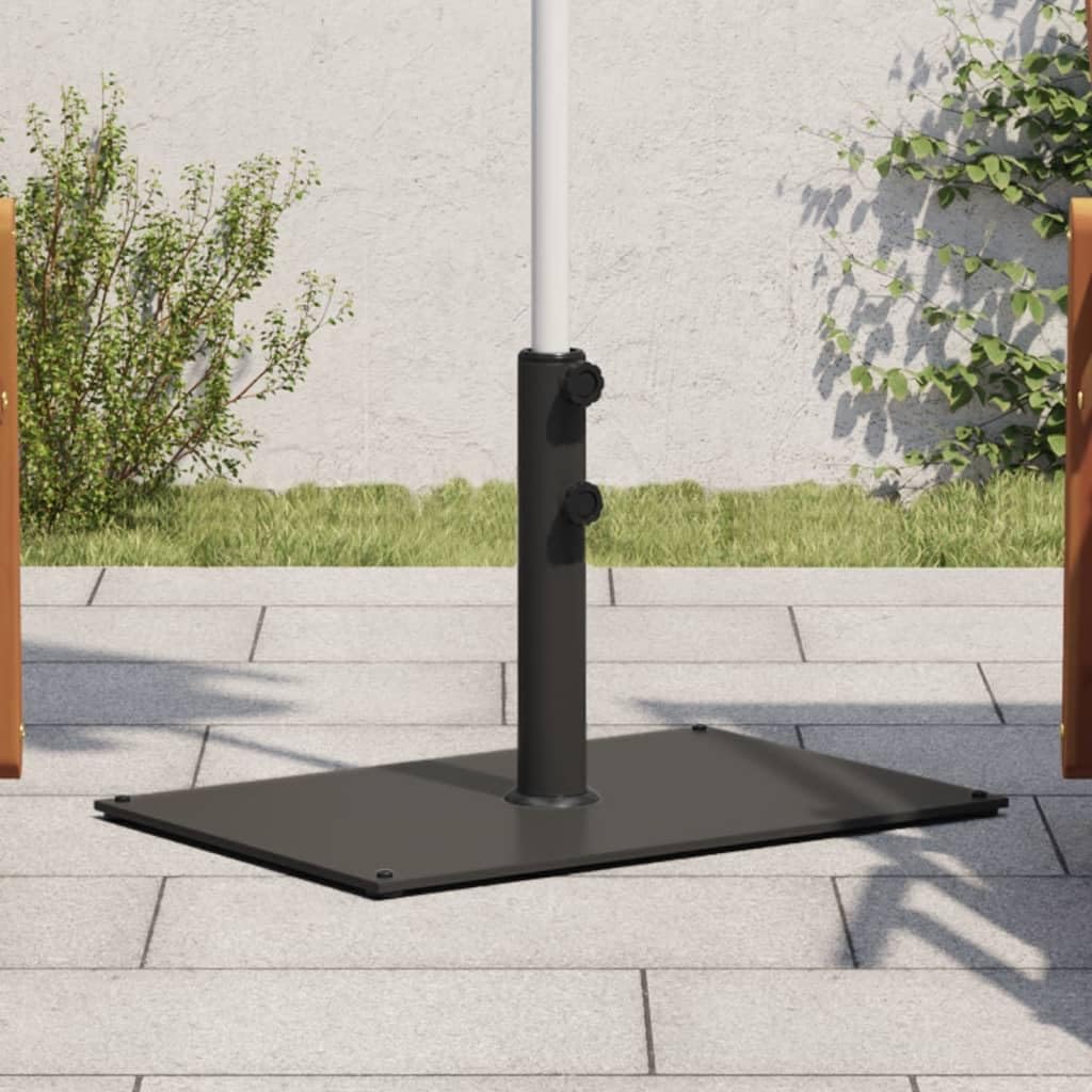 Supporto per ombrellone da 15 kg, diametro 32, 38, 48 mm, in acciaio, con 3 adattatori, rettangolare, per balcone, terrazzo, giardino, resistente alle intemperie