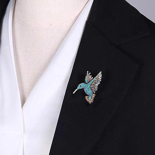 Miniatura 3 de Broche de colibrí de pájaro para mujer Elegante broche de colibrí vintage con diamantes de imitación para mujer