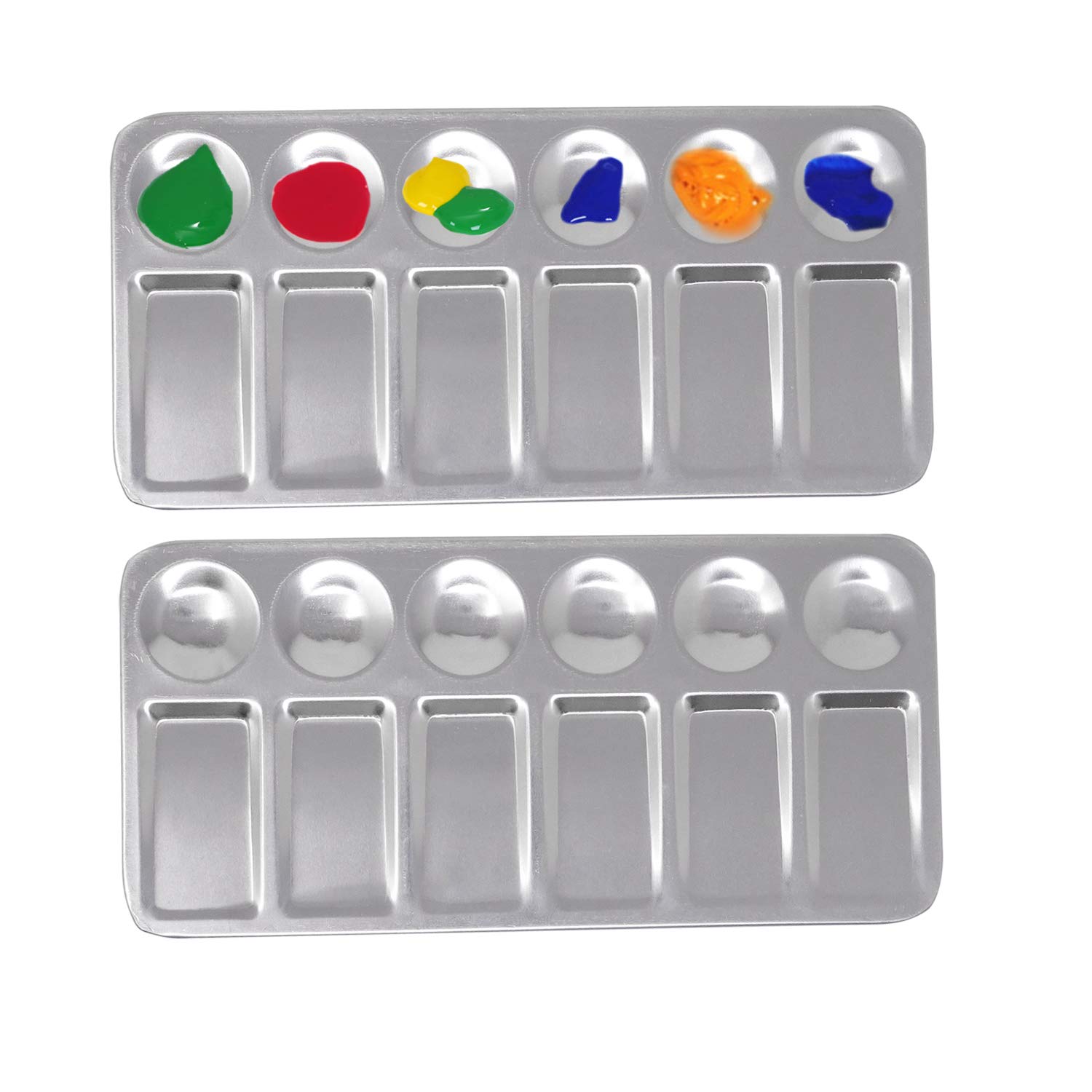 Paletas rectangulares de metal Honbay para evitar manchas y mezclar pintura artística con comodidad