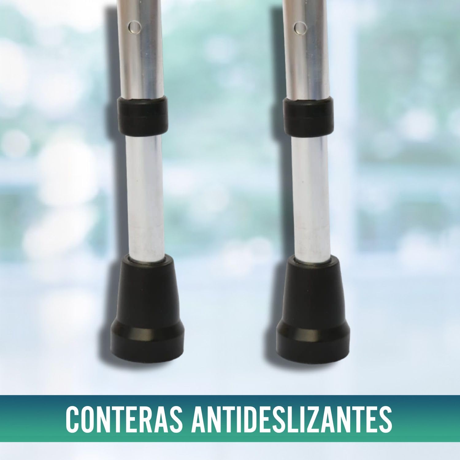 OrtoPrime Muletas Adulto Regulables aluminio PACK 2 UNIDADES - Muletas Ortopédicas con contera Antideslizante - Muletas anatómicas CONFORT - Muletas Adulto regulables - FABRICADO EN ESPAÑA, Negro