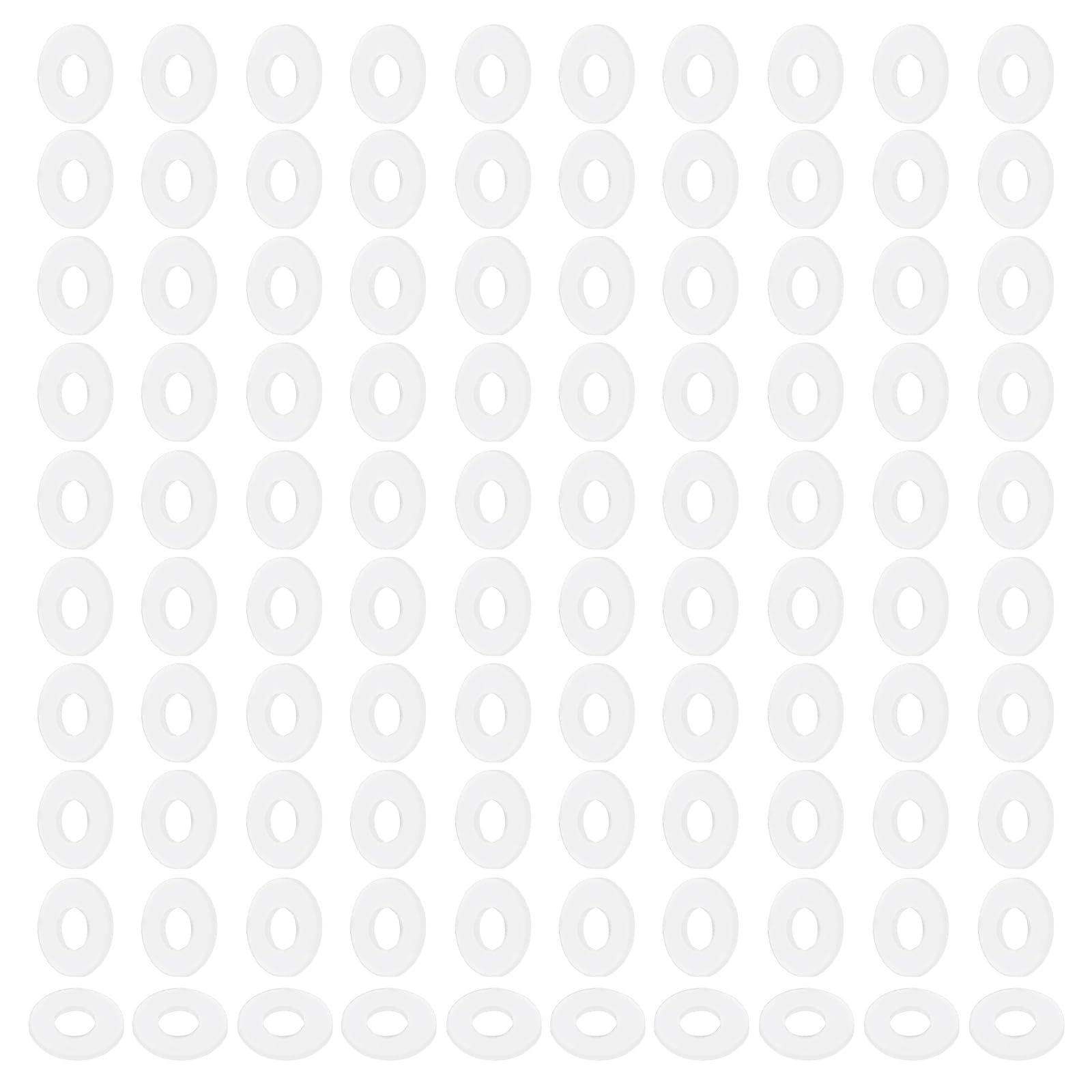 PATIKIL M5 Nylon Flat Washers, 120 Pcs 5mm ID 12mm OD 1mm Thick Plastic Sealing Flat Round Washer Spacer Gaskets Replacement for Plumbing Faucet Hose Fastener Bolt, White