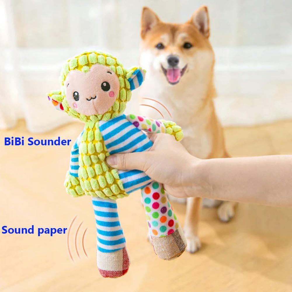Zabawki dla szczeniąt, Zabawki dla psów Pluszowa zabawka kota i psa Puzzle Zabawka odporna na gryzienie Interaktywna piszcząca do czyszczenia zębów 2 szt(Dog)