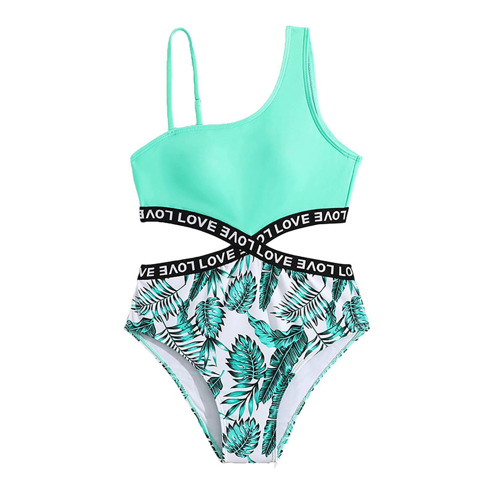 Cokbyavla Women's 101Green Baby Girl Sleeveless Beach Bikini Swimwear,Girls Swimsuits One Piece Cute Tweens Swimsuit 1 Piece 24 Month Bathing Suit Girl Teen Girl Summer Clothes Tankini Ba(,9-10 Years)