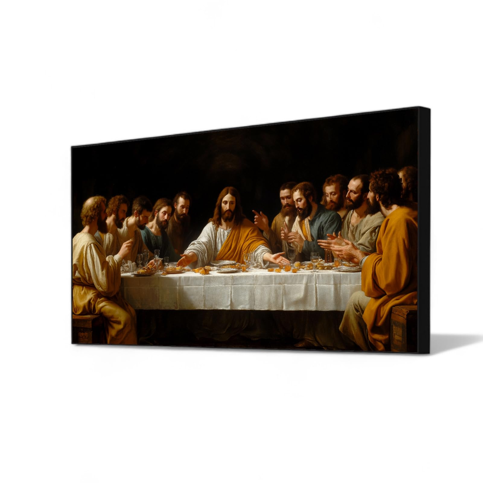 The Last Supper Wall Art Framed，Last Supper Picture for Dining Room，Cuadros Para Comedor，Cuadro De La Ultima Cena Para Comedor，Santa Cena Religious
