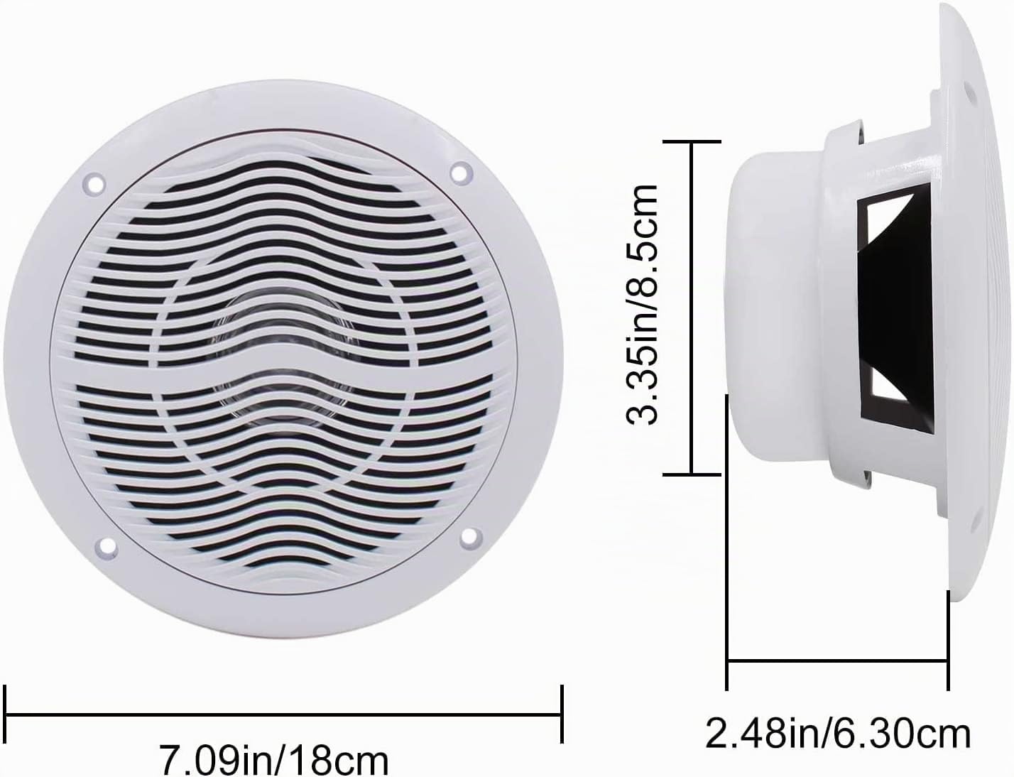 Herdio Altoparlanti marini da 6,5 pollici 120 W impermeabile coppia bianco