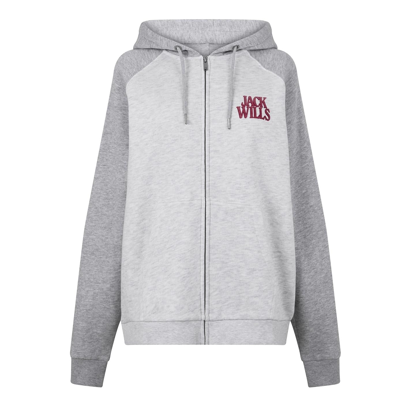 Jack Wills Women's Contrast Zip Hoodie - Light Heather - 8 (XS)