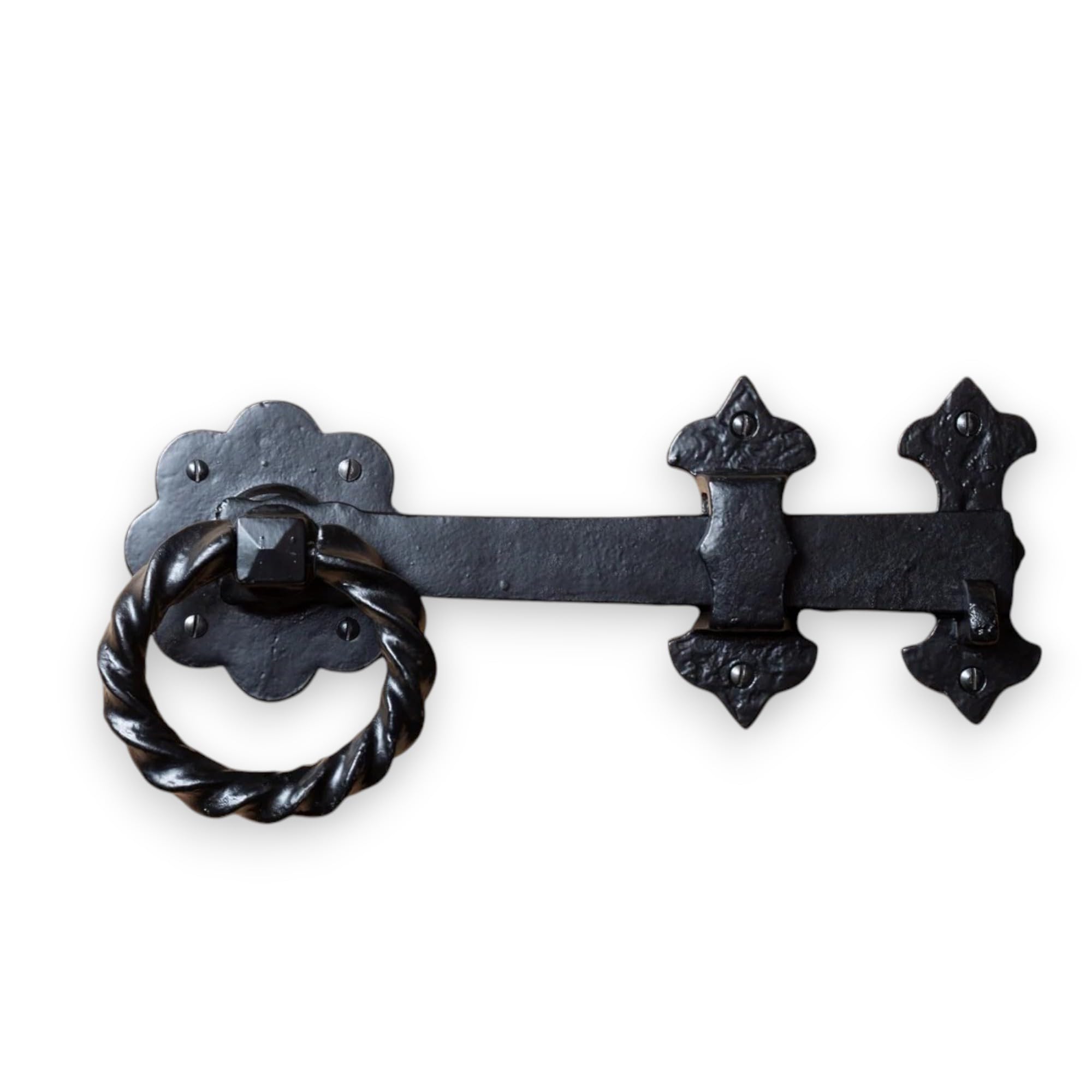 Twisted Ring Gate Latch, 285mm, Heavy Duty, Black
