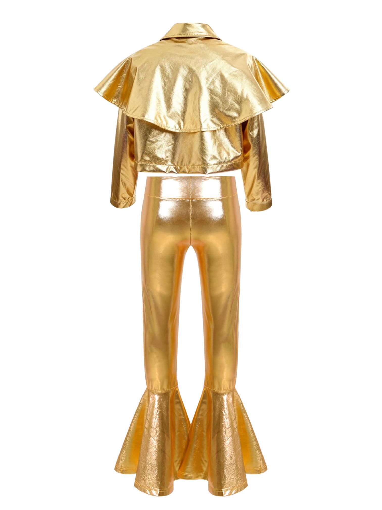 MSemis Completo Sportivo da Ballo di Strada Bambina Tuta da Ginnastica Artistica Giacca Sportiva Jacket + Pantaloni Leggings Svasati Costume da Danza Moderna Jazz Hip Hop