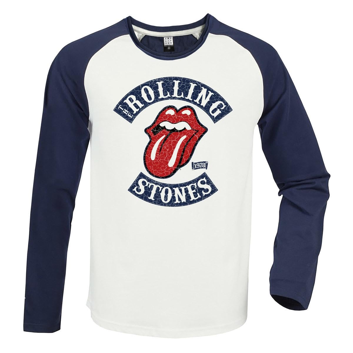 Amplified Men's White/Navy 1978 Tour Rolling Stones T-Shirt - M