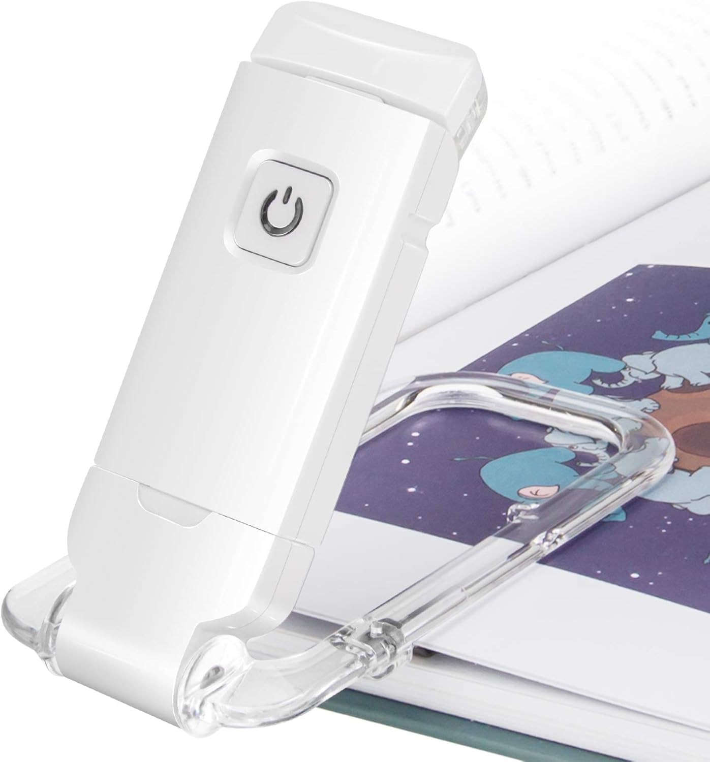 Book Lamp for Students, USB Rechargeable Reading Light Clip on Books for Reading in Bed, 3 Light Modes for Eye Protection, Portable & Flexible Book Light for Kids (White)-image-26