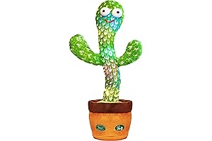 Adorable Dancing Talking Cactus Stuffed Baby Toys Mimics Your Words, Recordings & Retelling English Songs