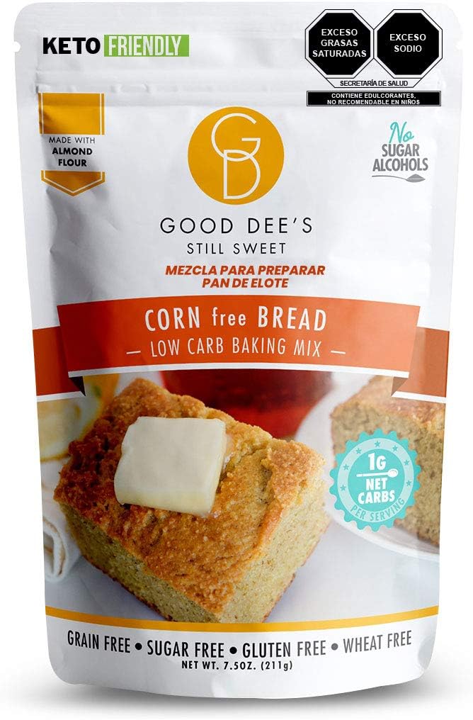 Good Dee’s Corn Bread Baking Mix - Grain Free, Sugar Free, Gluten Free, Wheat Free, and Low Carb,7.5 Oz