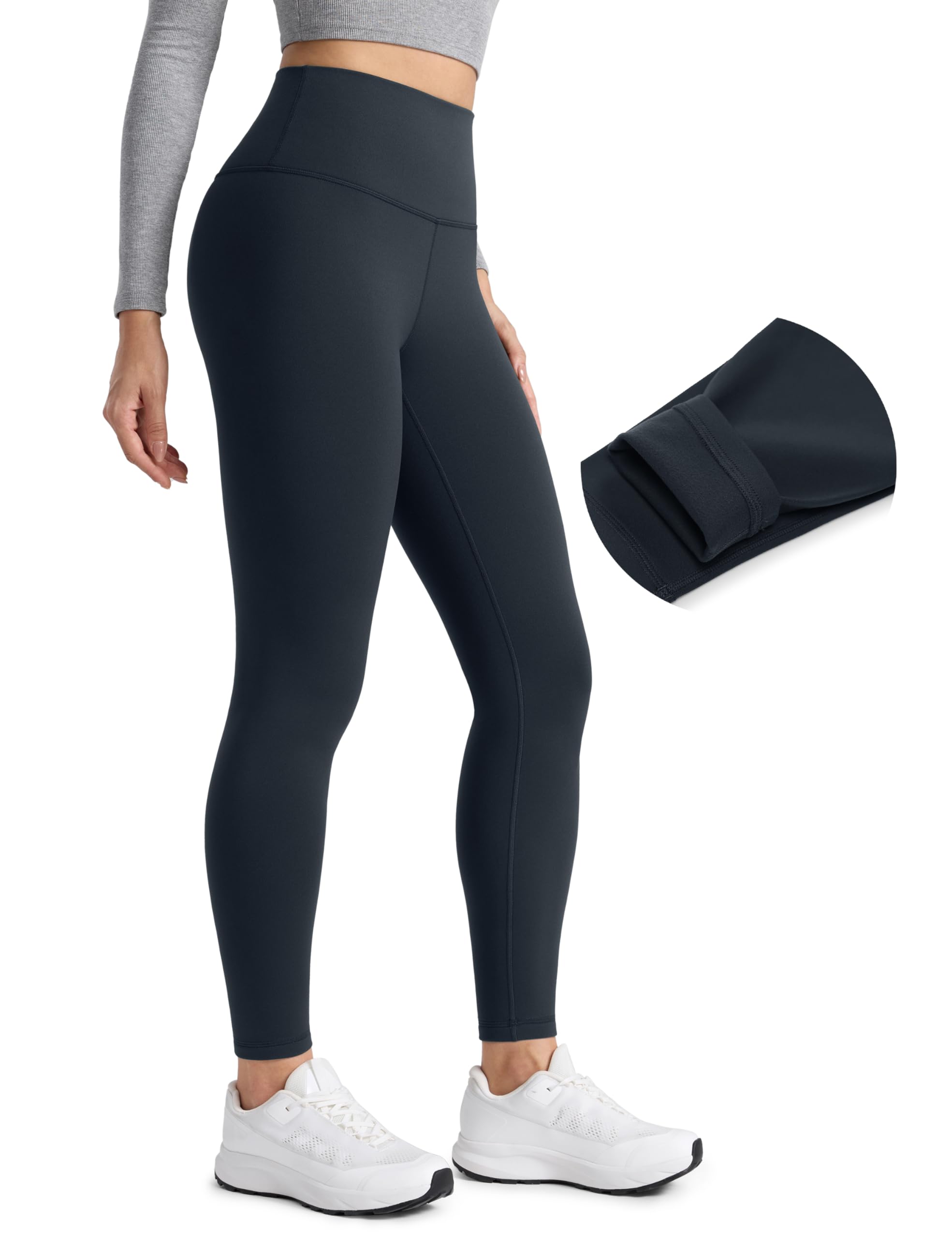 CRZ YOGA Matte Thermal Fleece Lined Leggings