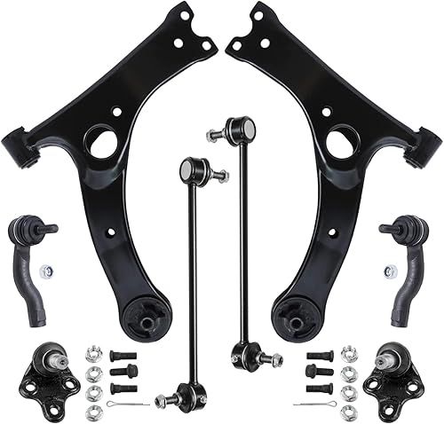 Miniatura 123 de Detroit Axle - Kit de suspensión frontal de 8 piezas para Chevy Aveo Aveo5 Pontiac G3 Wave Wave5 Suzuki Swift+ 2 brazos de control inferiores con