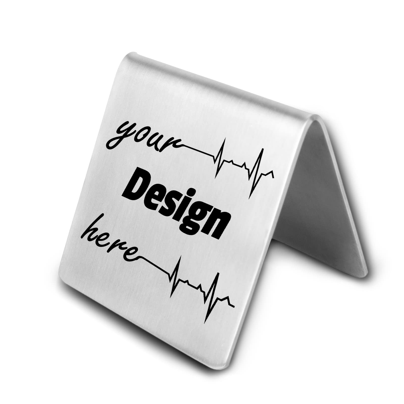 Muka Custom Stainless Steel Table Tent Sign 2x2 Inch