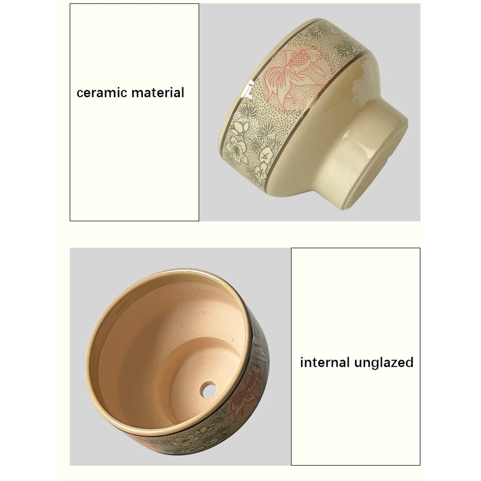 Vasi da Giardino Vasi per fioriere in Ceramica da 6,6/8/9,8 Pollici con Fori di drenaggio, fioriera retrò per Piante da Interno, Piante grasse, Fiori