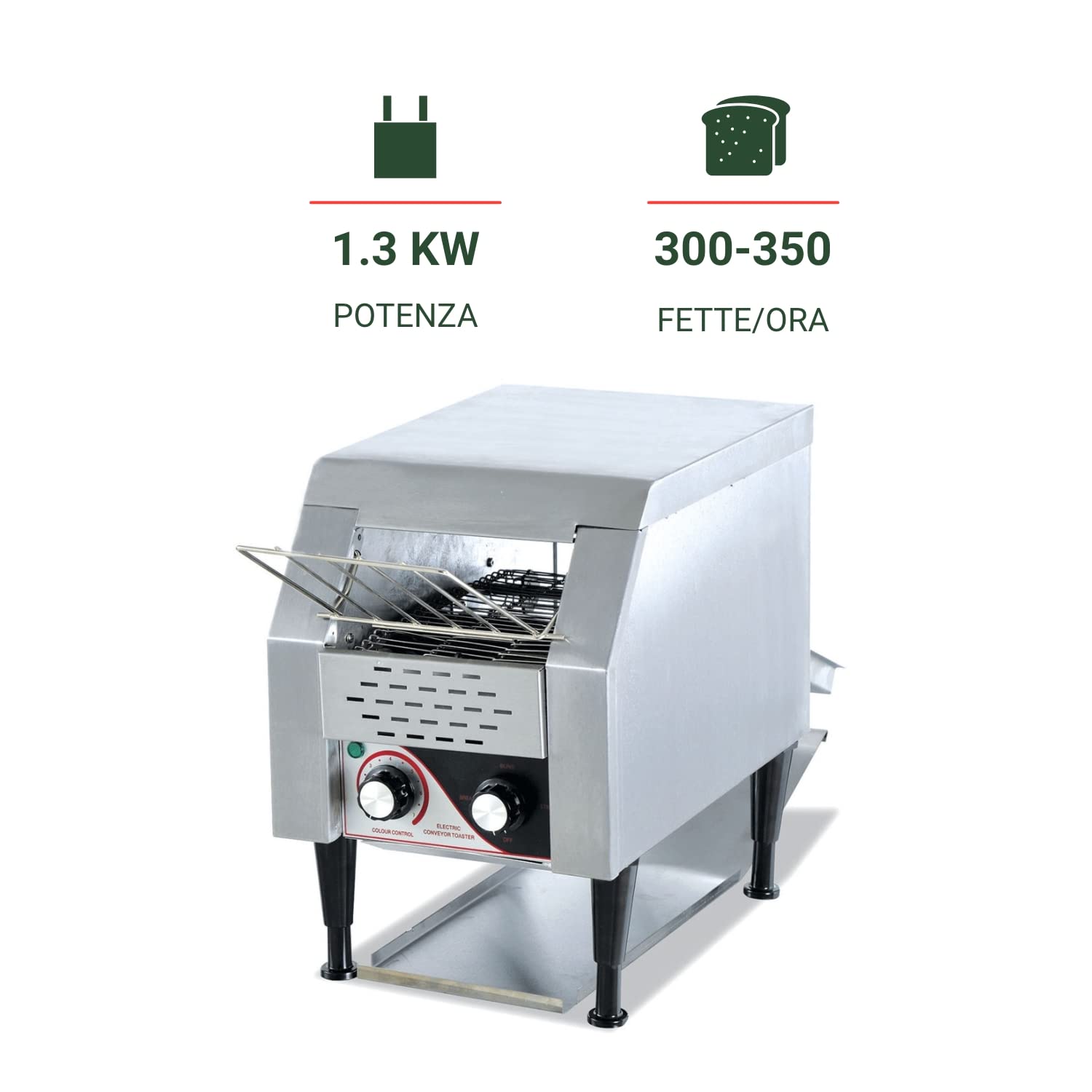 Ristoattrezzature Tostapane Elettrico a Nastro - Professionale da 300-350 fette/h