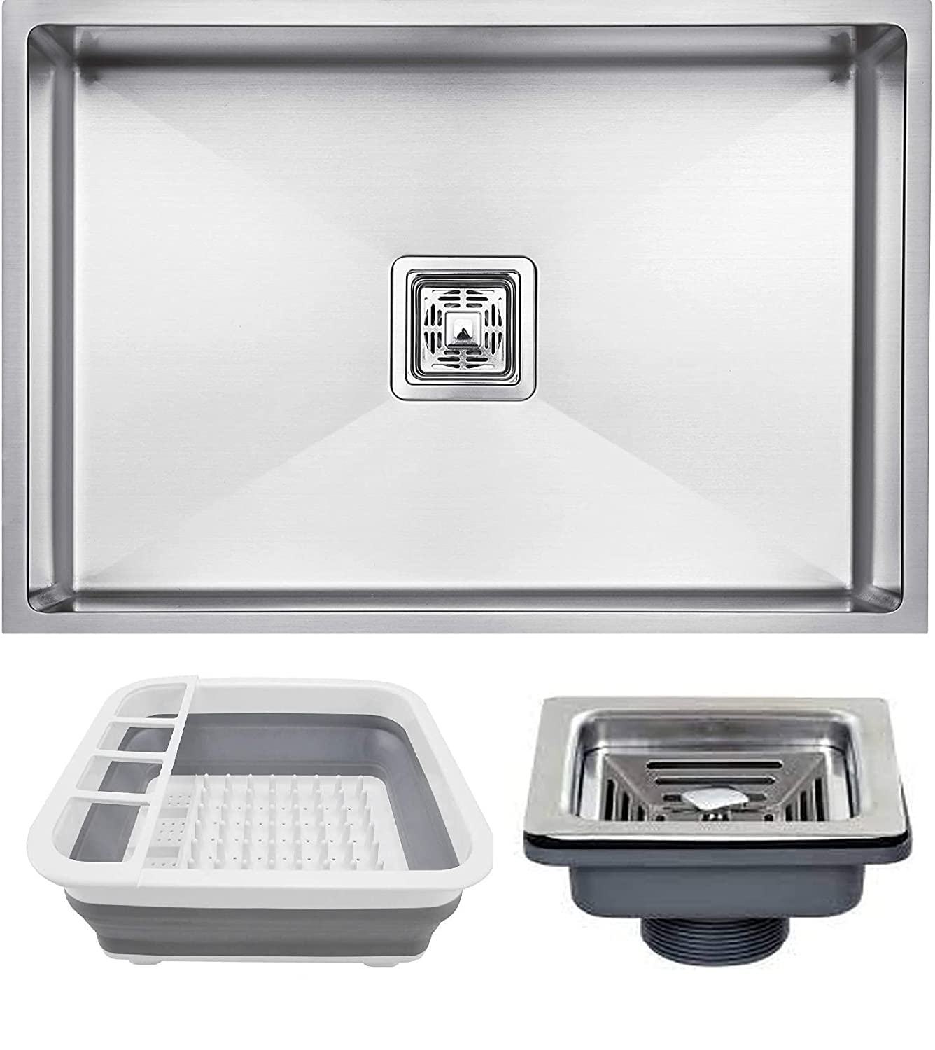EVANEX 24" x 18" x 10" Handmade Matt Finish 304 Grade Stainless Steel Single Bowl Kitchen Sink With Silicon Fruit Basket (B0B65M8CZS) Amazon Price History, Amazon Price Tracker