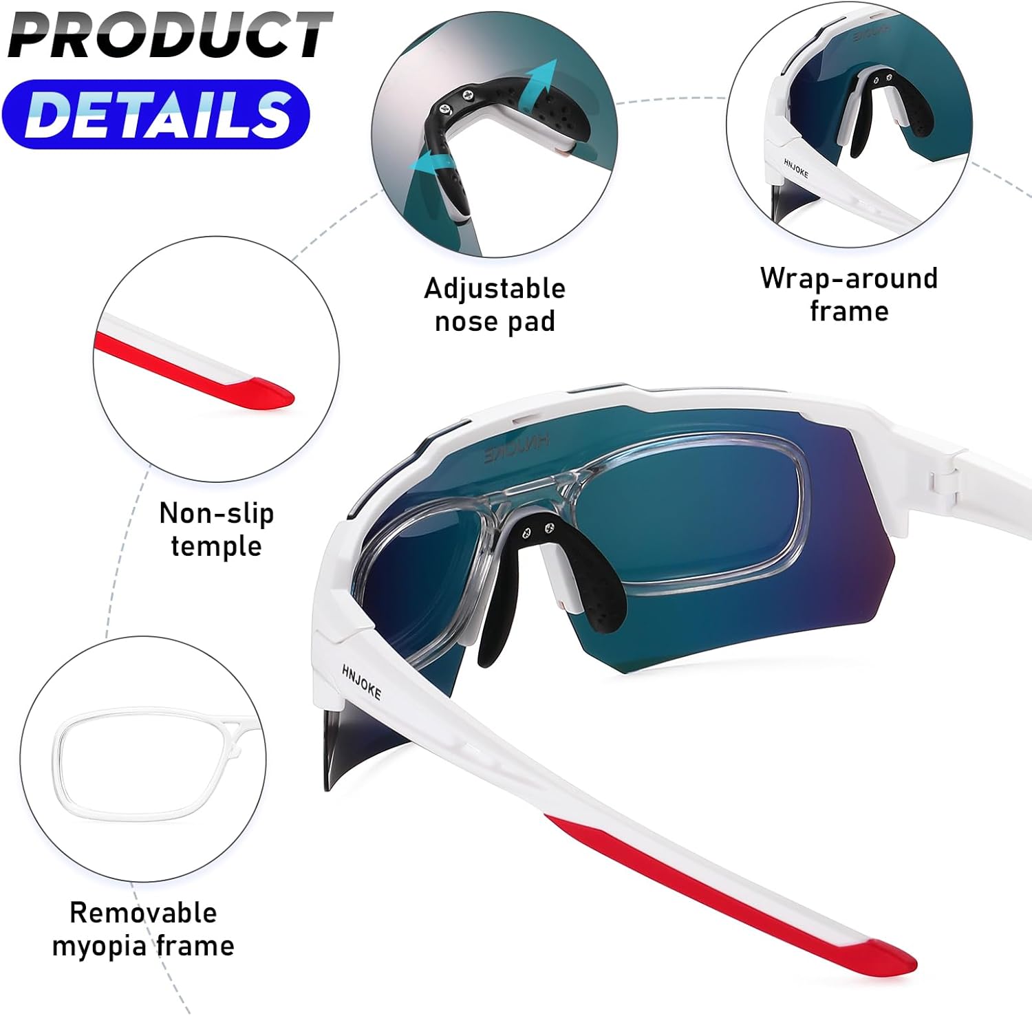 Sports Polarized Sunglasses, UV 400 Protection Sun Glasses Women, Mens Glasses for Cycling Biking Running - Image 2