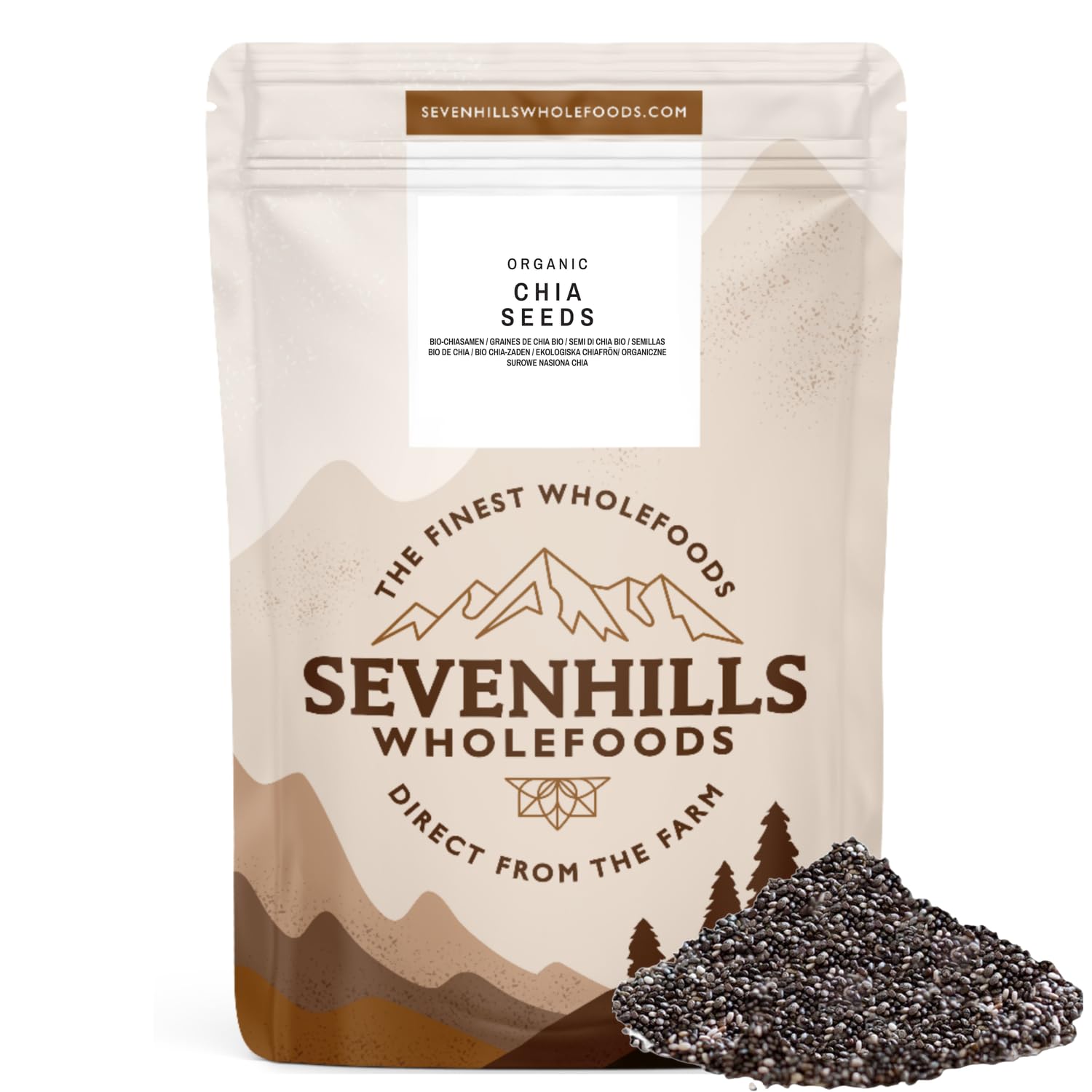 Sevenhills Wholefoods Organic Chia Seeds 1kg, Source of Omega 3, Protein, Fibre