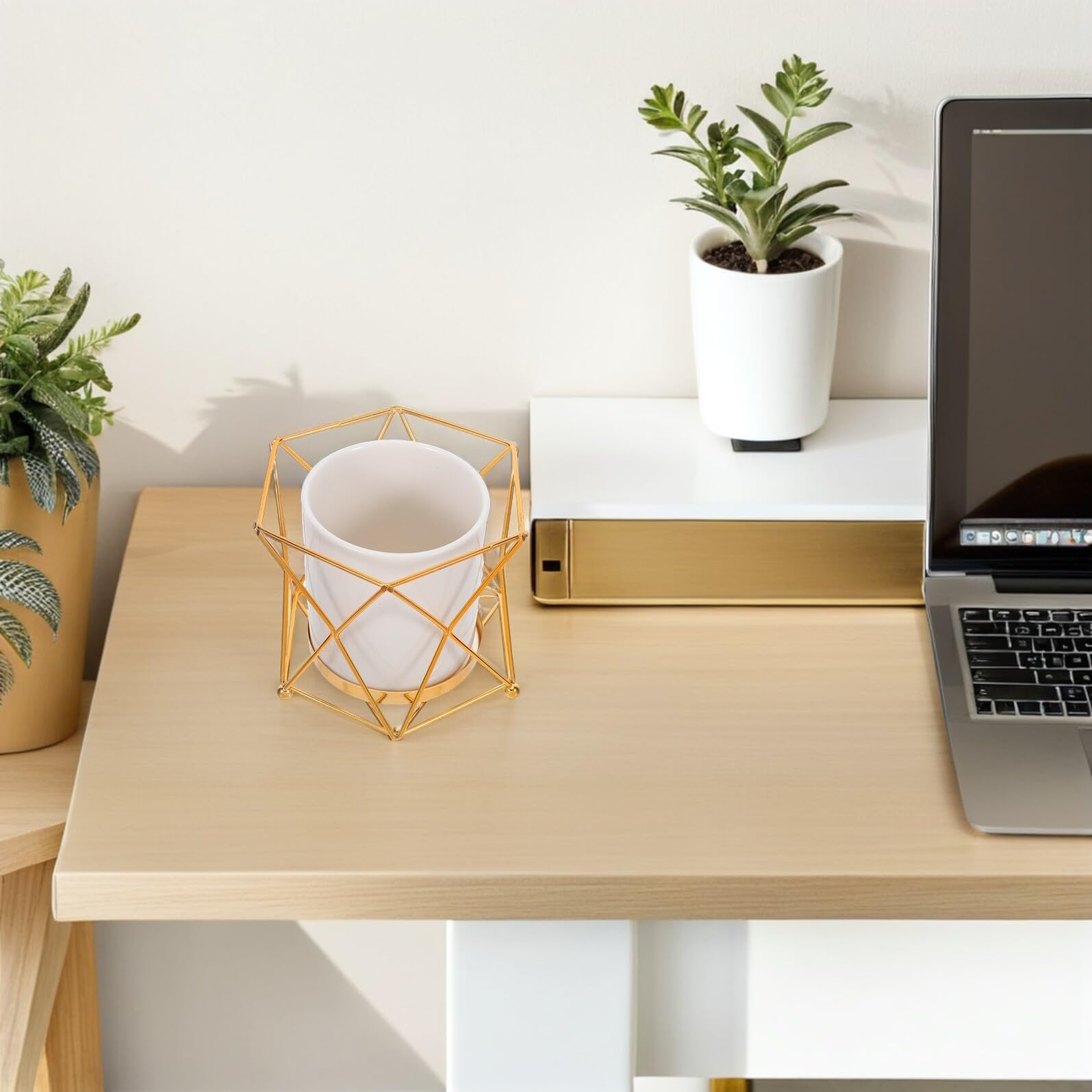 Zerodeko Portalápices de Cerámica y Hierro para Escritorio Grande, Organizador Multifuncional para Bolígrafos y Pinceles, Contenedor de Bolígrafos Resistente para Oficina y Hogar,