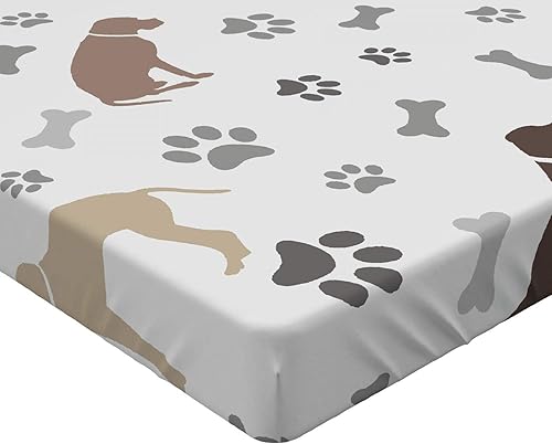 Miniatura 3 de Ambesonne - Sábana bajera ajustable multicolor, en colores y tres tamaños, Tela, Beige oscuro., gemelo