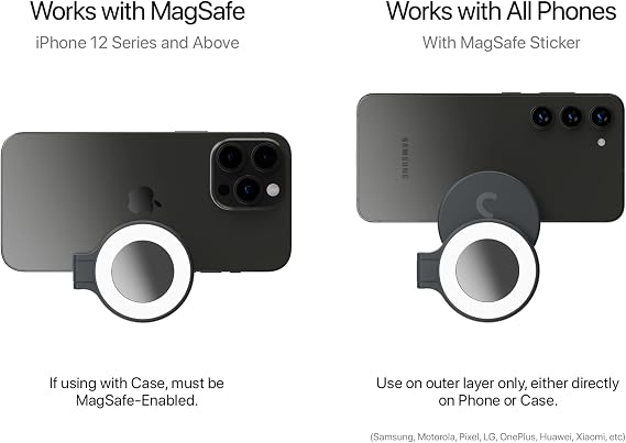 ShiftCam SnapGrip Essential Magnetic Phone Camera Grip with Wireless Shutter Button & Tabletop Dock Compatible with iPhone & Android (Stone)