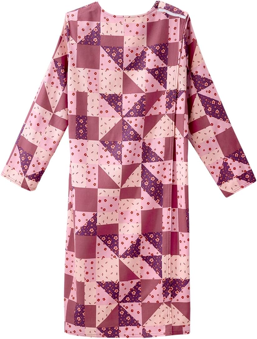 Silverts Open-Back Hospital Gowns for Women – Comfortable, Dignified, Easy Dressing for Seniors & Patients - 100% Cotton - Image 4