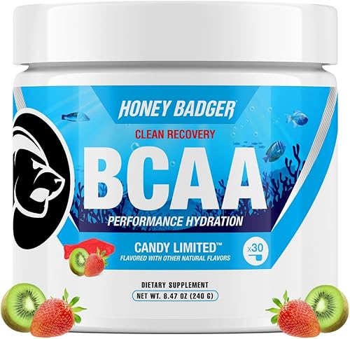 Honey Badger BCAA - Polvo de aminoácidos BCAAs veganos de frambuesa azul cetogénico EAA para hombres y mujeres Electrolitos para hidratación y Honey Badger BCAA - Polvo de aminoácidos BCAAs veganos de frambuesa azul cetogénico EAA para hombres y mujeres Electrolitos para hidratación y