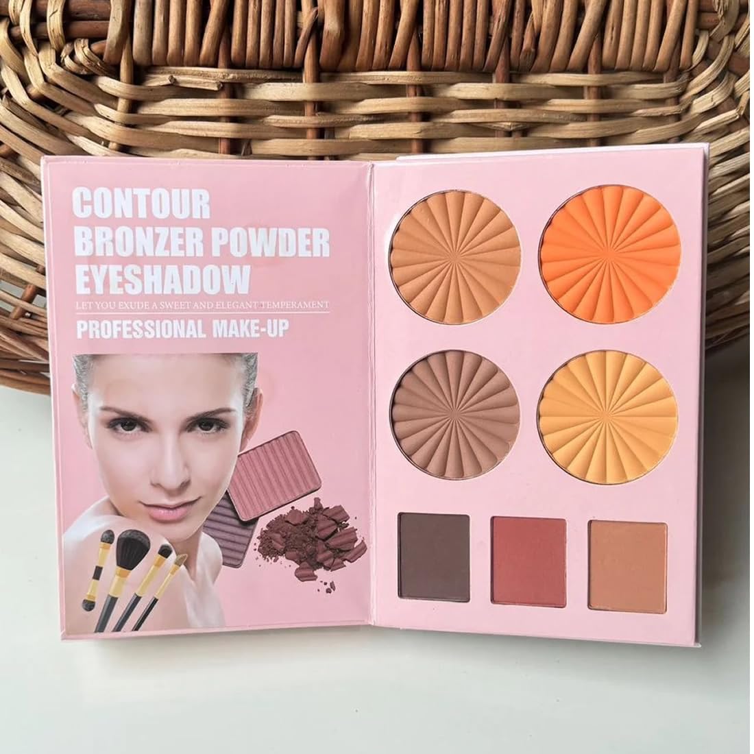 NYLI Professional All In One Professional Makeup Book | 4 in 1 | Eyeshadow Blusher Highlighter Contour Eyebrow Powder Pallete Book 3