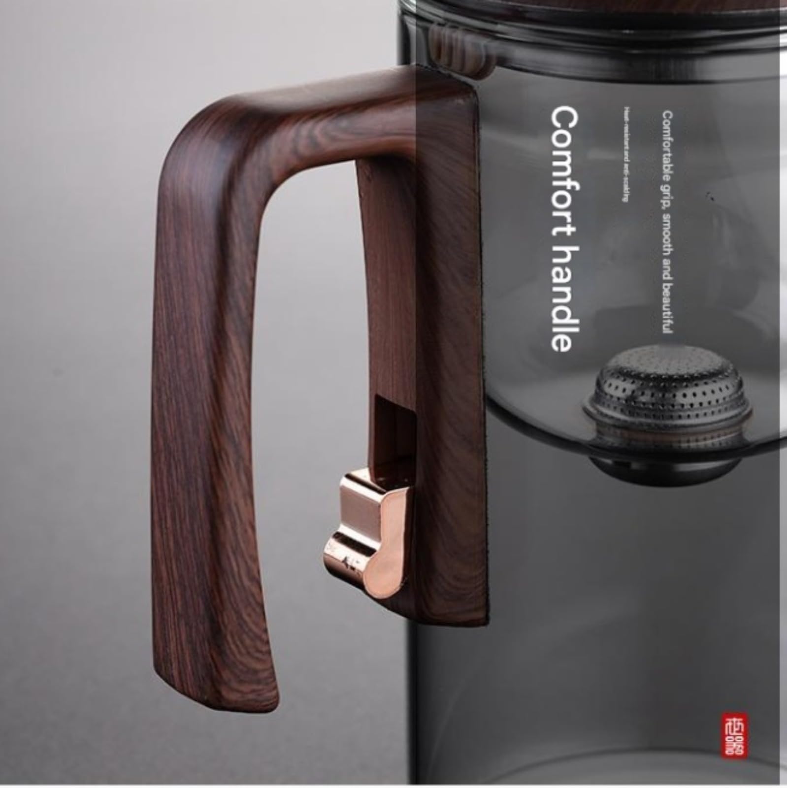 Magische Teekanne – Glas-Teekanne mit Holzgriff, einzigartiges Enchanti-Tee-Ei, perfekt zum Aufbrühen von grünem und schwarzem Kräutertee für Teeliebhaber