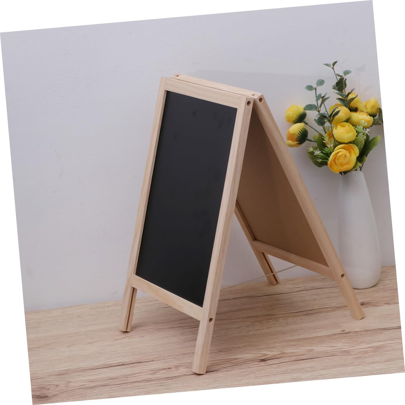 Mini Lavagna Tripode in Legno 25x40 Cm a Doppia Faccia
