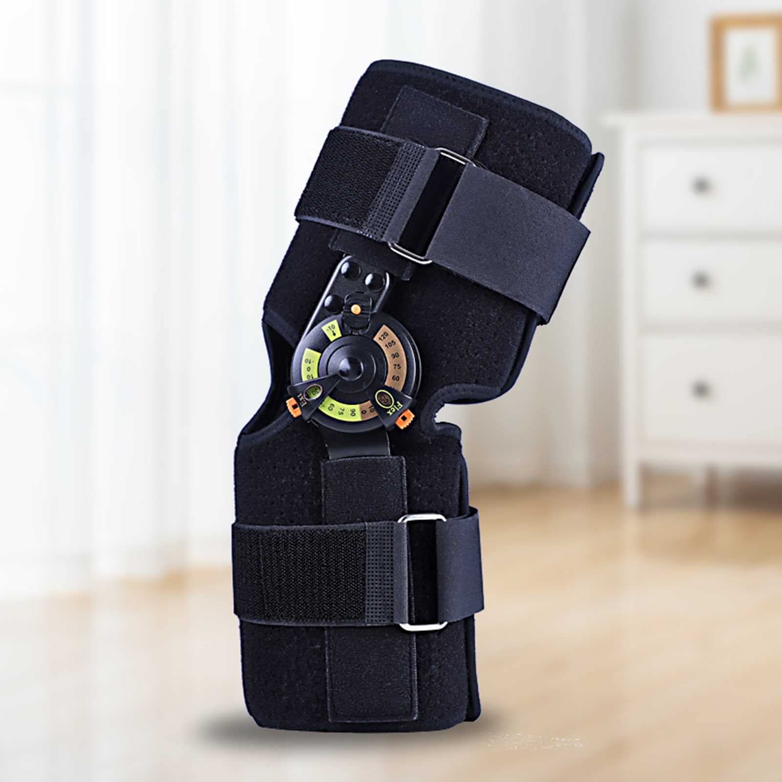 Ortesis de rodilla con bisagra Rodillera de fijación de rodilla, rodillera de rehabilitación para fractura de rodilla, ligamento de menisco, Dial ajustable y extraíble para asistencia en la vida diar