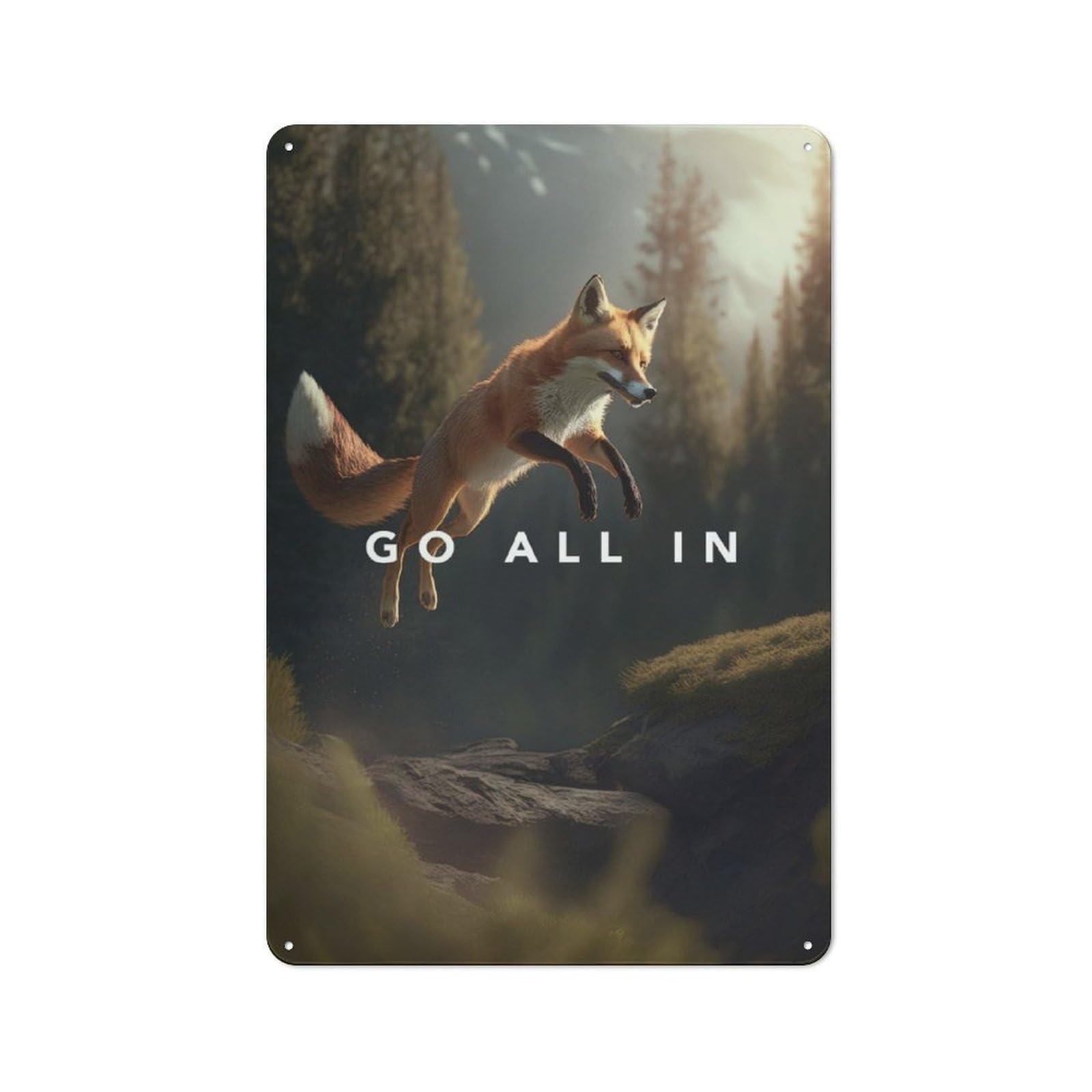 Junmoney Go All In Motivation For Hobby Room Or Studio, Retro-Style Tin Sign 30X20cm, For Room Styling Across Hobby Rooms And Studios