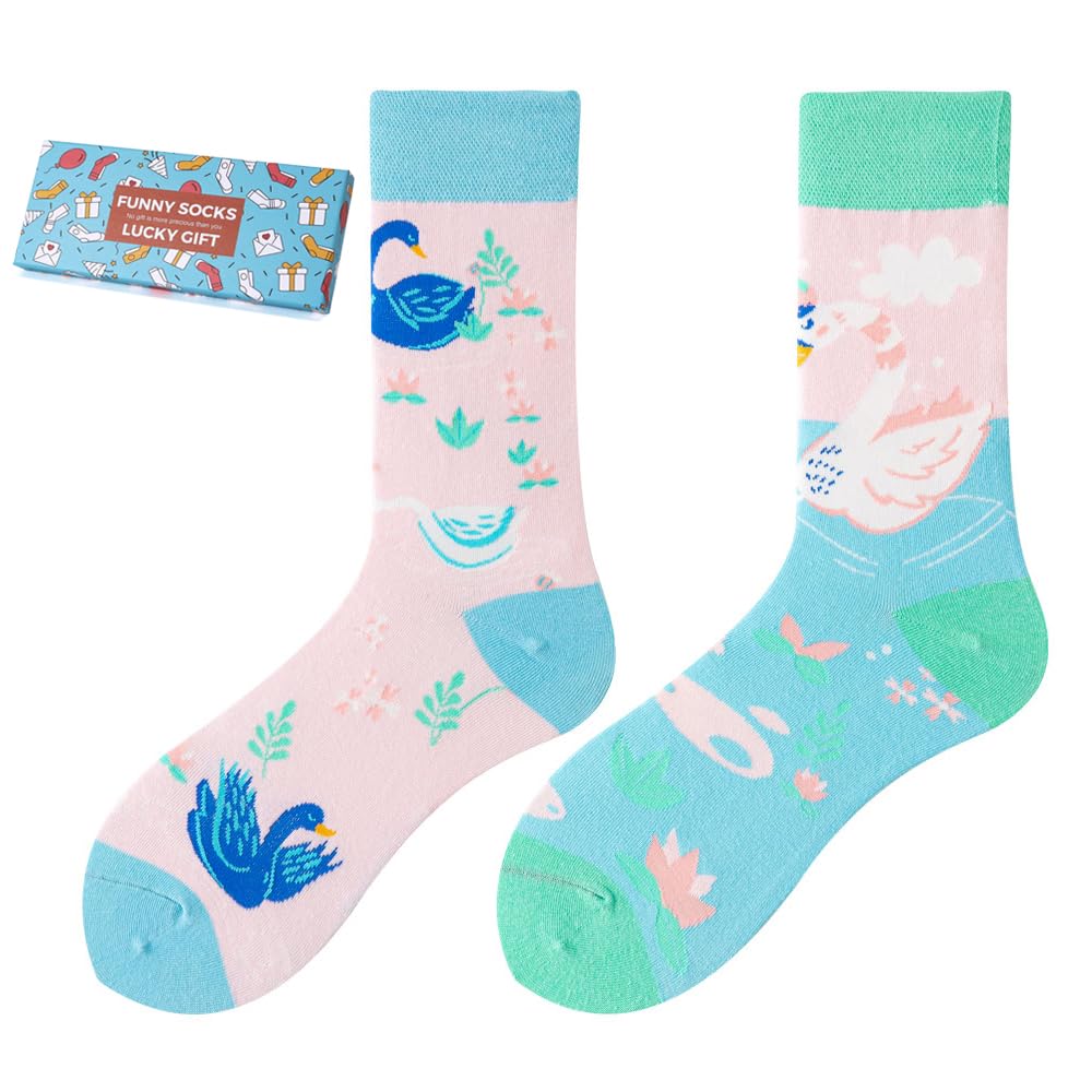 Calcetines Divertidos Unisex para Mujer y Hombre con Diseños Asimétricos en Par - Temas Animales, Comida, Fruta, Deporte y Arte en Algodón - Ideal para Regalos — view 63