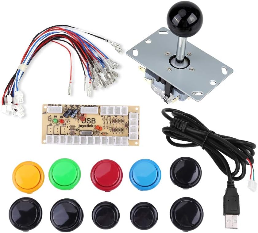 LetCartZero Delay Arcade Game DIY Kits Parts Joystick Sanwa 10 Buttons + Joystick + USB Encoder DIY Arcade Cabinet Parts Kit
