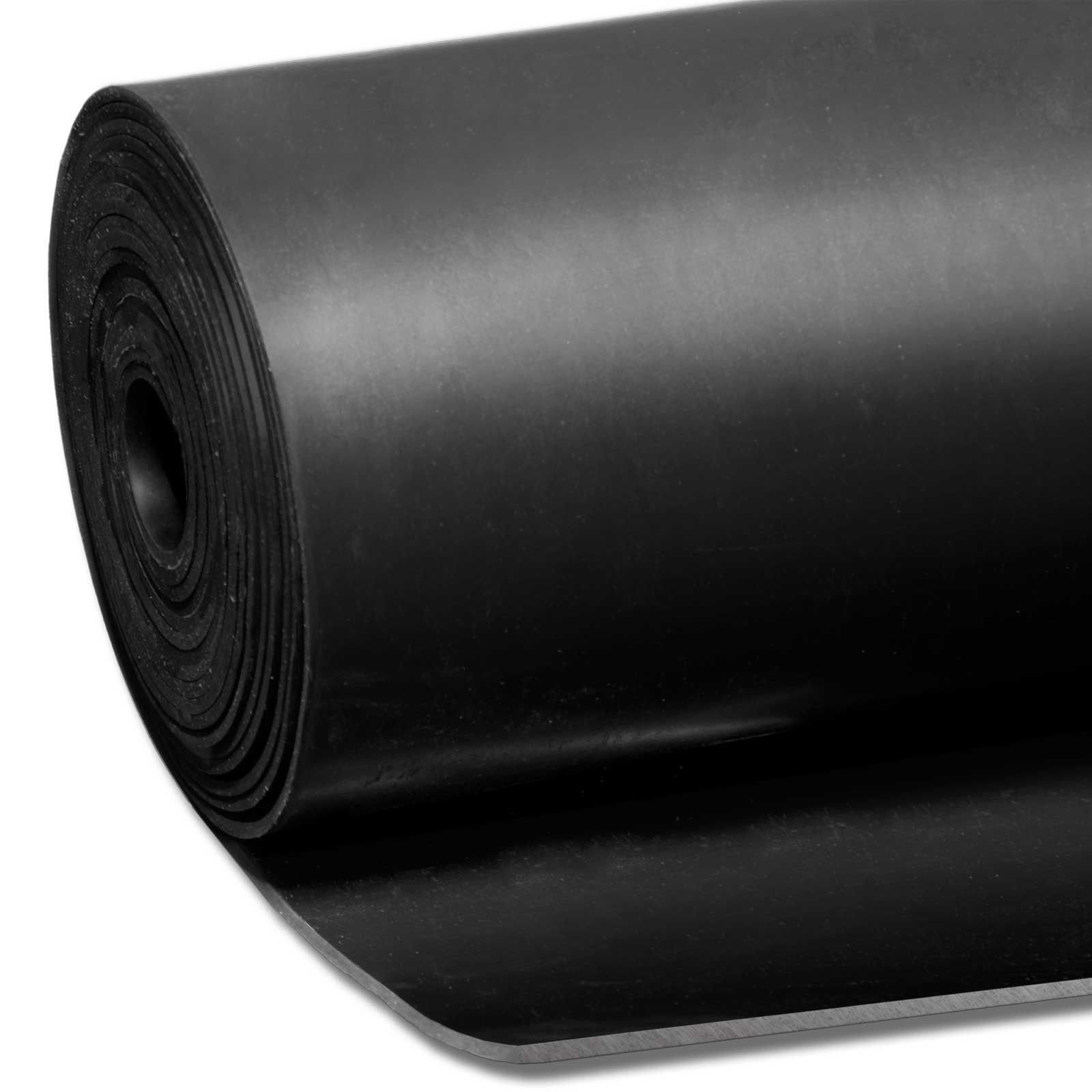 Choose from 200 Sizes of Smooth Solid Rubber Floor Matting Roll | Black | 2, 3, 4, 5 or 6mm SBR | Non Slip Safety Flooring | Mat Suitable for Garage, Workshop, Gym, Stable, Playground etc — image 1